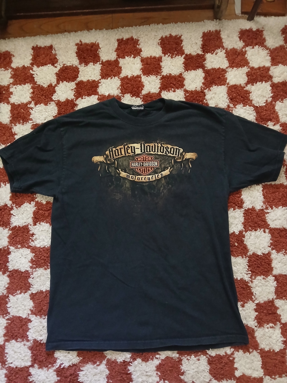 Harley-Davidson Black T-Shirt with Gold and Red Logo